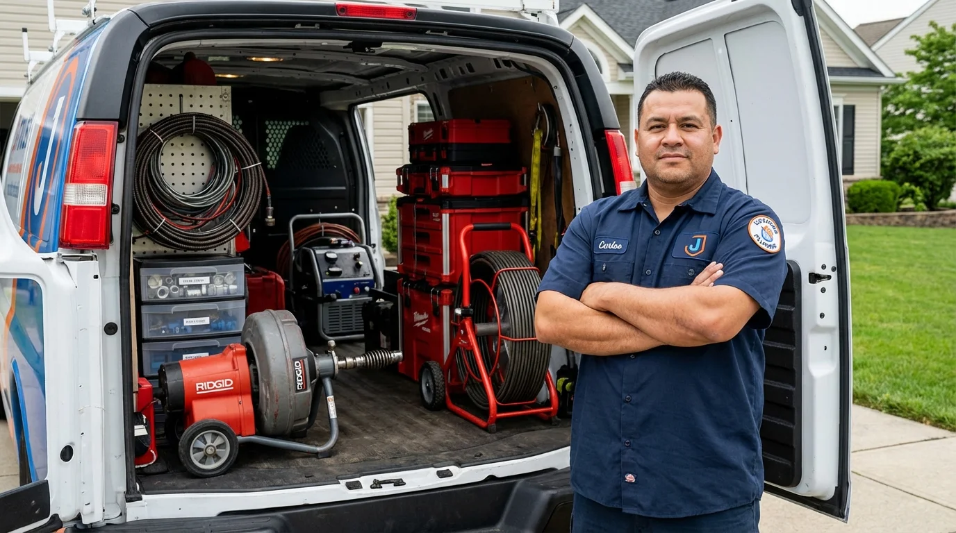 Professional drain cleaning equipment and Johns Plumbing LLC plumber in Midland