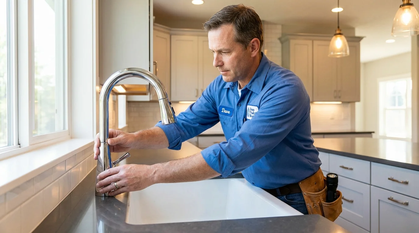 Kitchen faucet installation by Johns Plumbing LLC in Midland